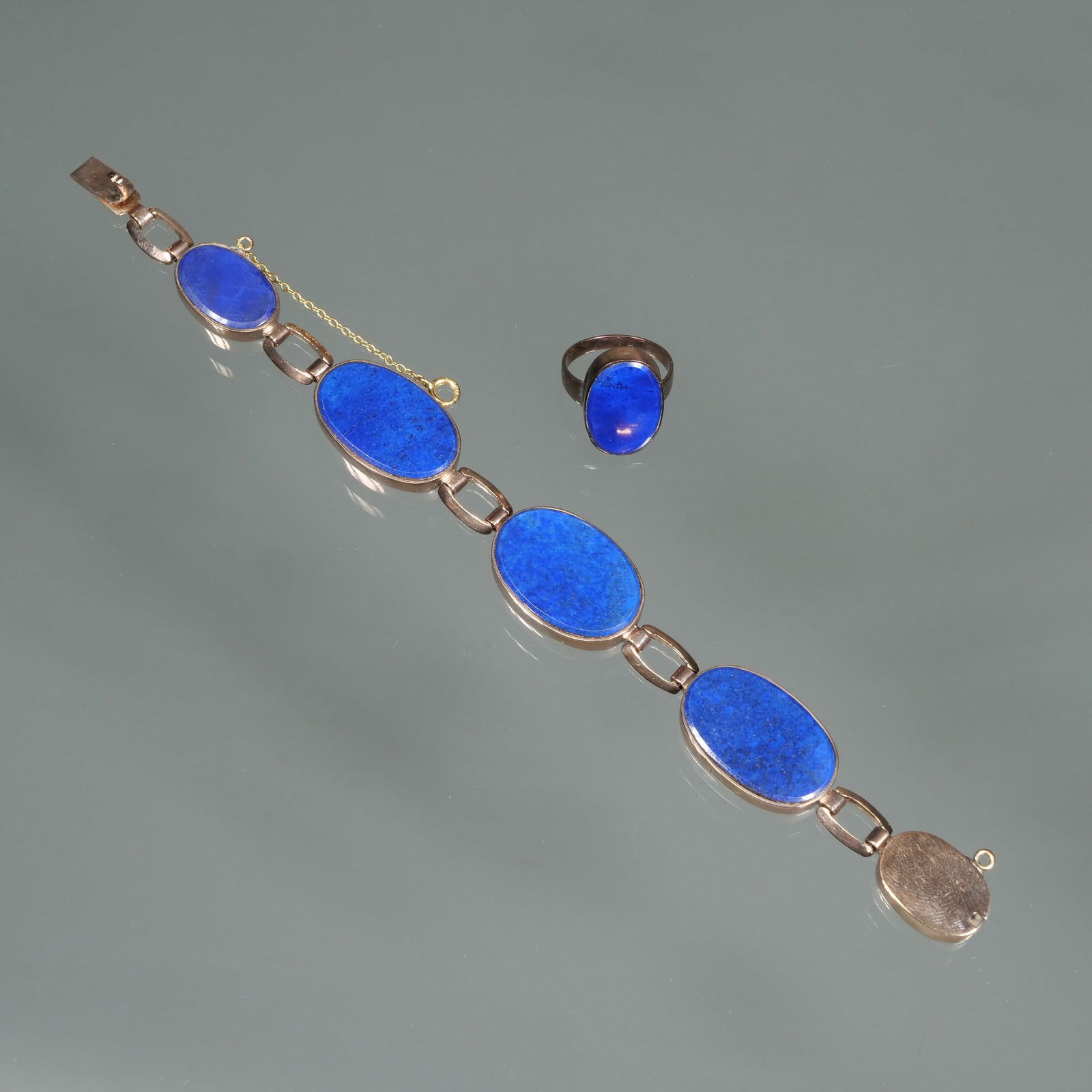 (2pc) LAPIS LAZULI & 14K GOLD SUITE (1 of 6)