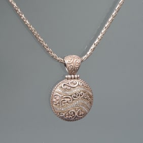 EFFY JEWELRY DIAMOND, GOLD, & STERLING PENDANT NECKLACE