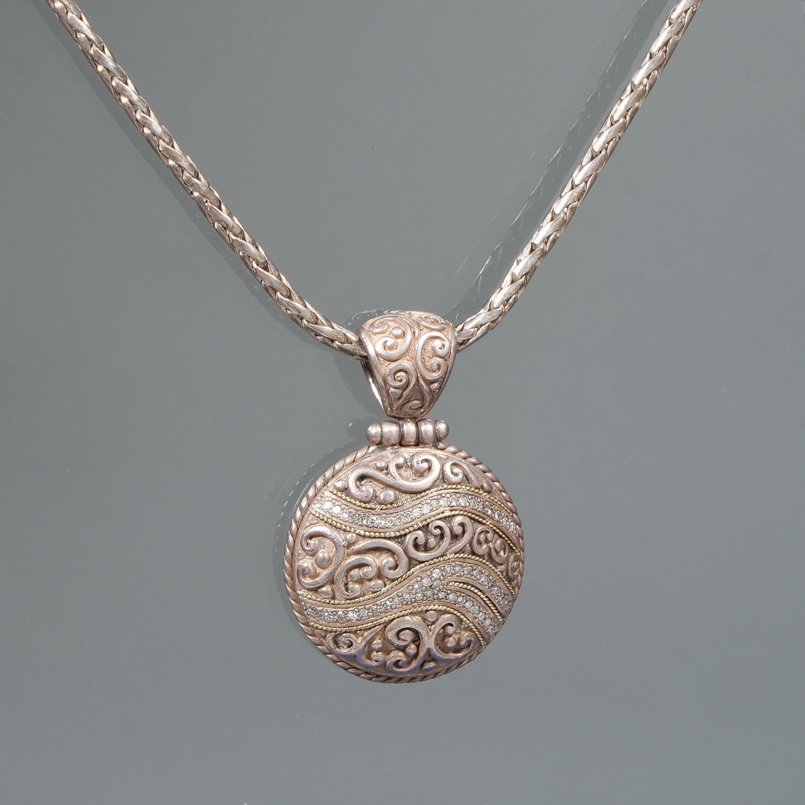 EFFY JEWELRY DIAMOND, GOLD, & STERLING PENDANT NECKLACE (1 of 5)