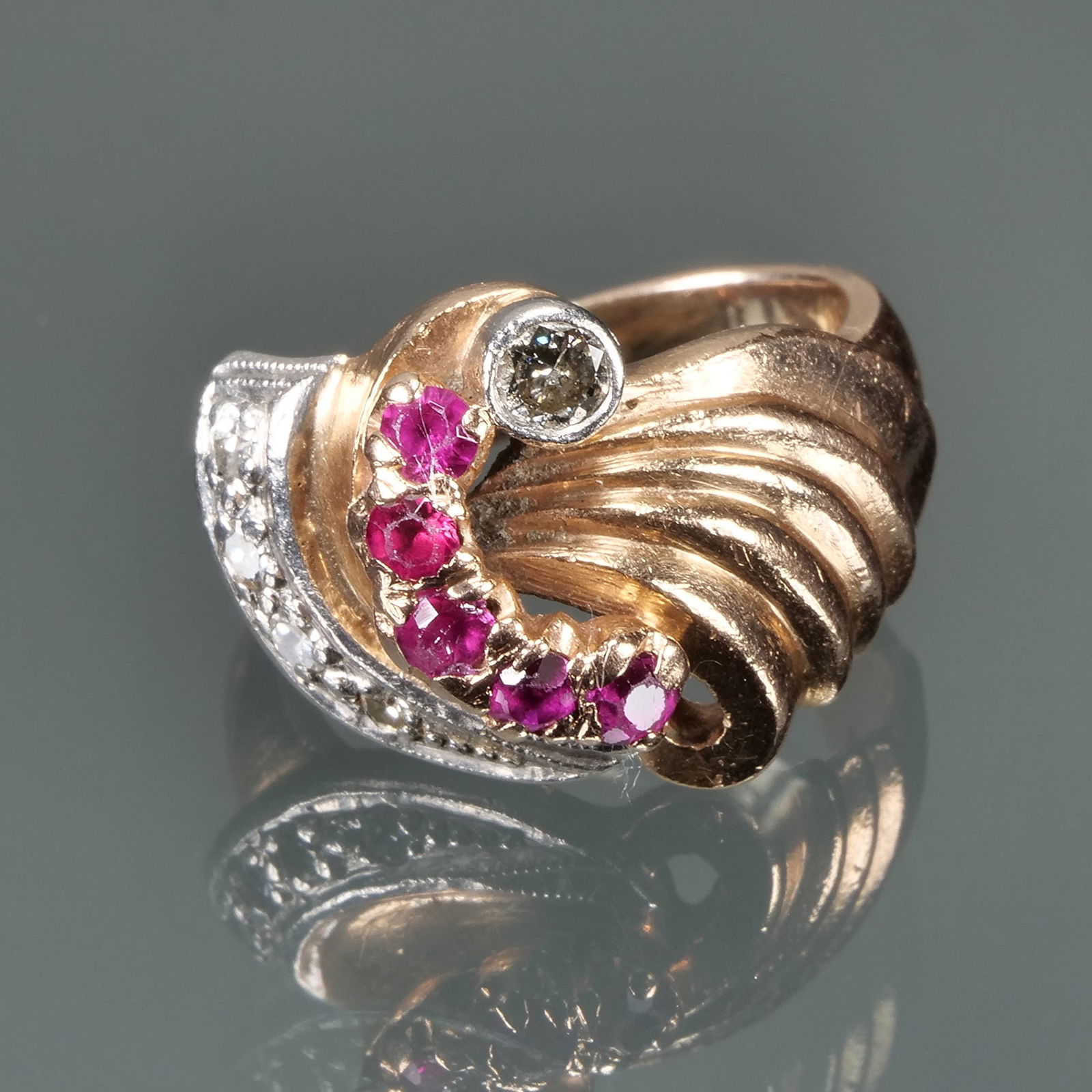 DIAMOND, RUBY, & 14K GOLD RING (1 of 5)