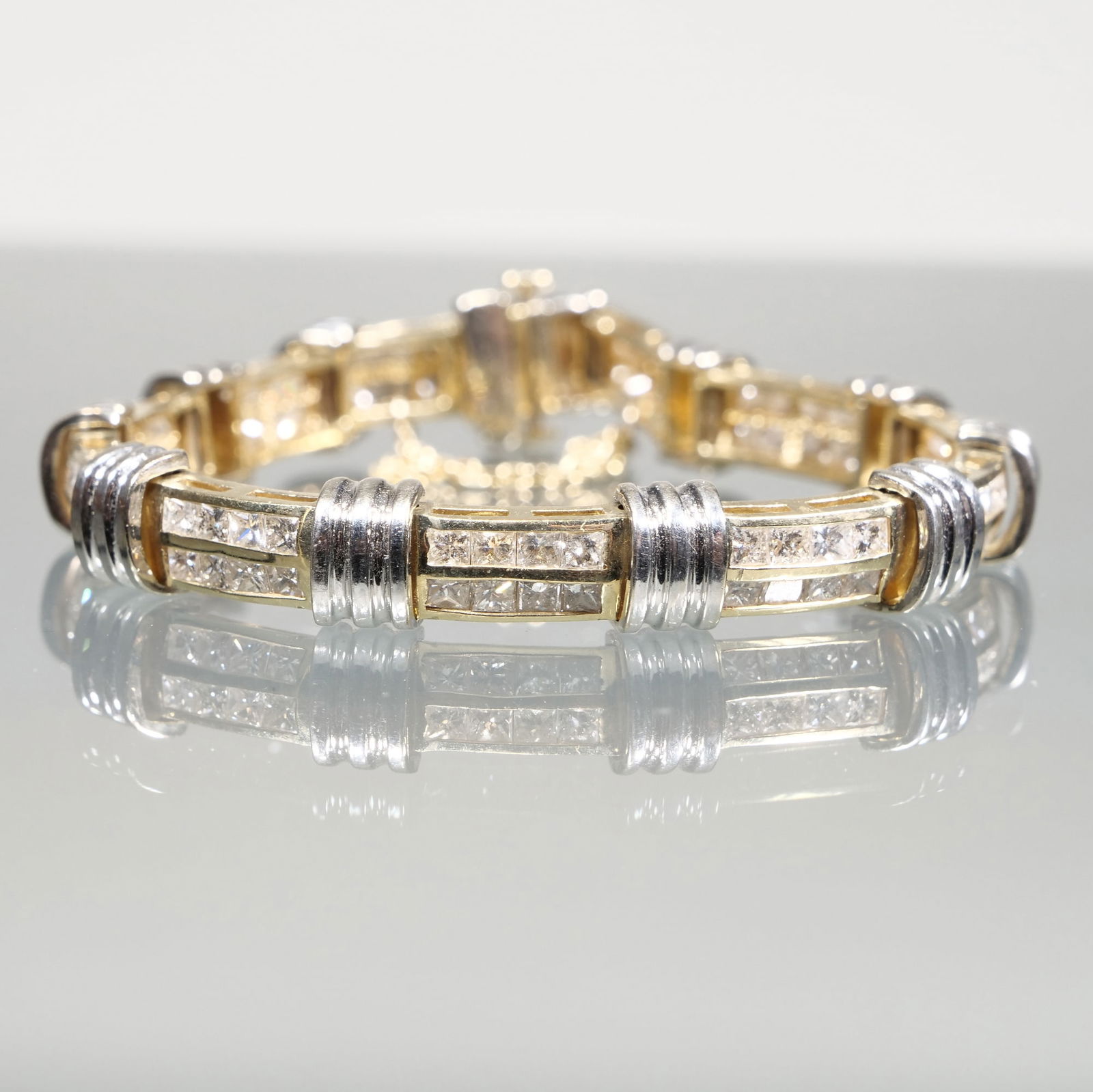 DIAMOND & 14K GOLD LINK BRACELET (1 of 5)
