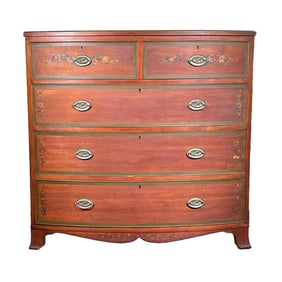 HAYDEN COMPANY PAINTED BOW FRONT CHEST OF DRAWERS