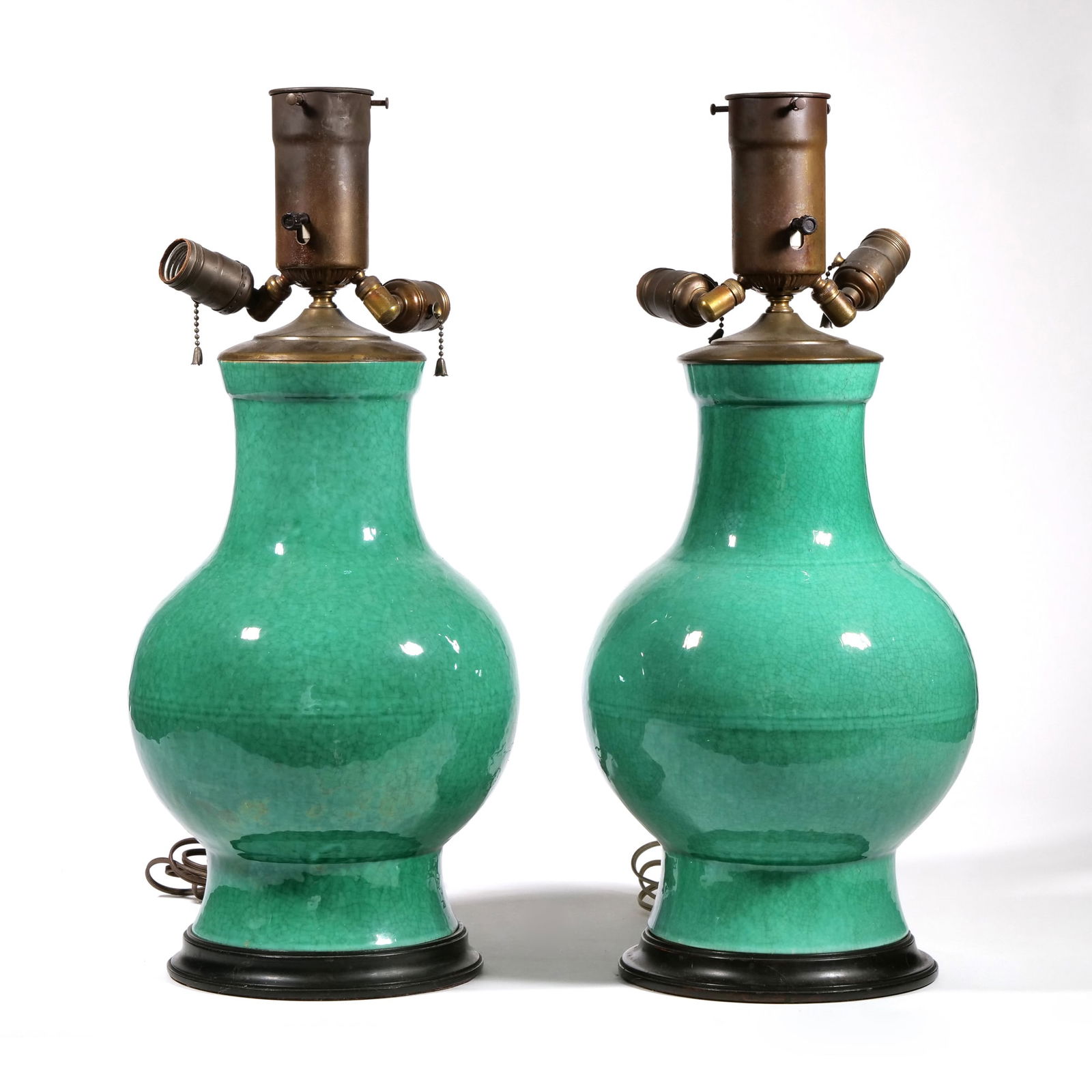 (2pc) PAIR APPLE GREEN LAMPS (1 of 13)