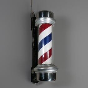 ANTIQUE ELECTRIFIED BARBER POLE