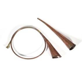 (2pc) ANTIQUE COPPER HUNTING HORNS