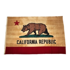 LARGE ANTIQUE CALIFORNIA REPUBLIC FLAG