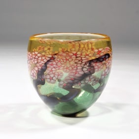 ROBERT HELD (B. 1943) ART GLASS CHERRY BLOSSOM BOWL