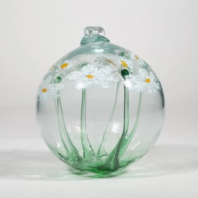 (ATTRIB) ROBER HELD (B. 1943) OVERSIZED BLOWN GLASS FLOWER ORNAMENT