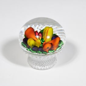 SAINT-LOUIS MILLEFIORI FRUIT BASKET PAPERWEIGHT