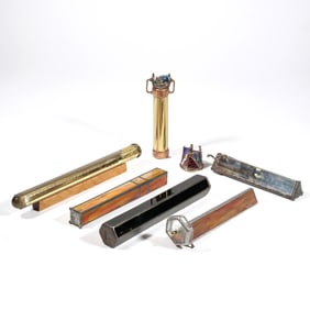 (6pc) GLASS & BRASS KALEIDOSCOPES