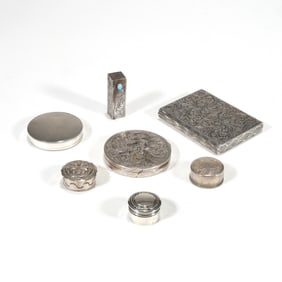 (7pc) 800 & STERLING SILVER BOXES