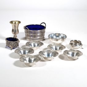 (11pc) SMALL STERLING DISHES