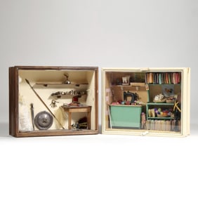 (2pc) MINIATURE DOLLHOUSE DIORAMAS