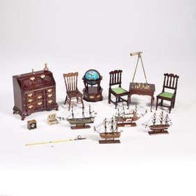 (14pc) DOLLHOUSE DEN FURNITURE