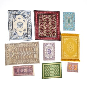 (9pc) DOLLHOUSE MINIATURE RUGS