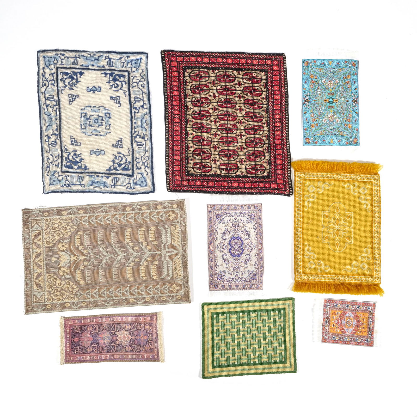 (9pc) DOLLHOUSE MINIATURE RUGS (1 of 12)