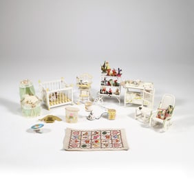 (12pc) DOLLHOUSE NURSERY ROOM MINIATURES