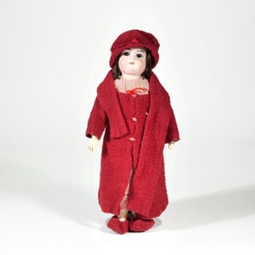 ANTIQUE GERMAN PORCELAIN HEAD DOLL