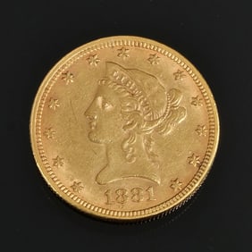 1881 LIBERTY HEAD $10 GOLD COIN