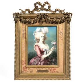 VERY FINE MARIE ANTOINETTE PORTRAIT MINIATURE AFTER LEBRUN