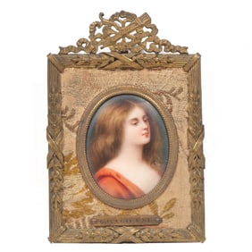 "GRACIEUSE" LIMOGES PAINTED PORCELAIN PLAQUE