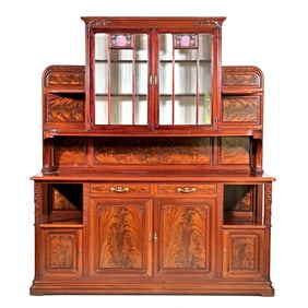 AN IMPORTANT LOUIS MAJORELLE "BUFFET DEUX CORPS" SIDEBOARD CABINET