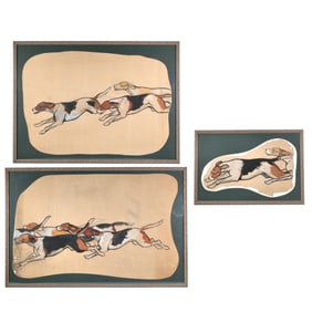 (3pc) EDWARD PENFIELD (AMERICAN, 1866-1925), POSTER-SIZED TRIPTYCH
