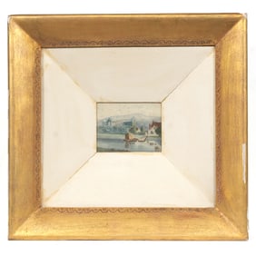 MINIATURE WATERCOLOR PAINTING OF TINTURN ABBEY AFTER TURNER