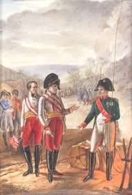 PORTRAIT MINIATURE SCENE: NAPOLEON & GENERALS