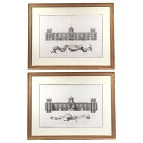 (2pc) VANVITELLI, DICHIAZZIONE DEI DESEGNI DEL REALE PALAZZO DI CASERTA, NAPLES 1756