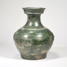 CHINESE ANTIQUE GREEN GLAZED VASE