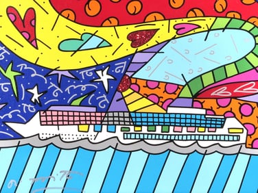 ROMERO BRITTO (BRAZILIAN, B. 1963) EMBELLISHED GICLEE