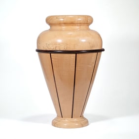 J-H-M MONUMENTAL TURNED WOODEN VASE