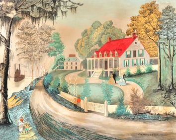 "DEMOUGEOT" FOLK ART TOWNSCAPE (20TH CENTURY)