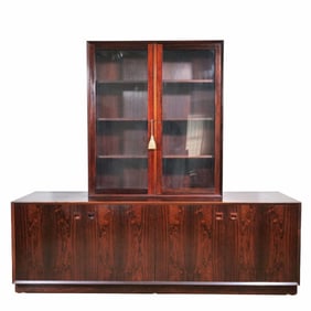 DANISH MID CENTURY ROSEWOOD CREDENZA: BLOOMINGDALE'S C. 1960/70'S
