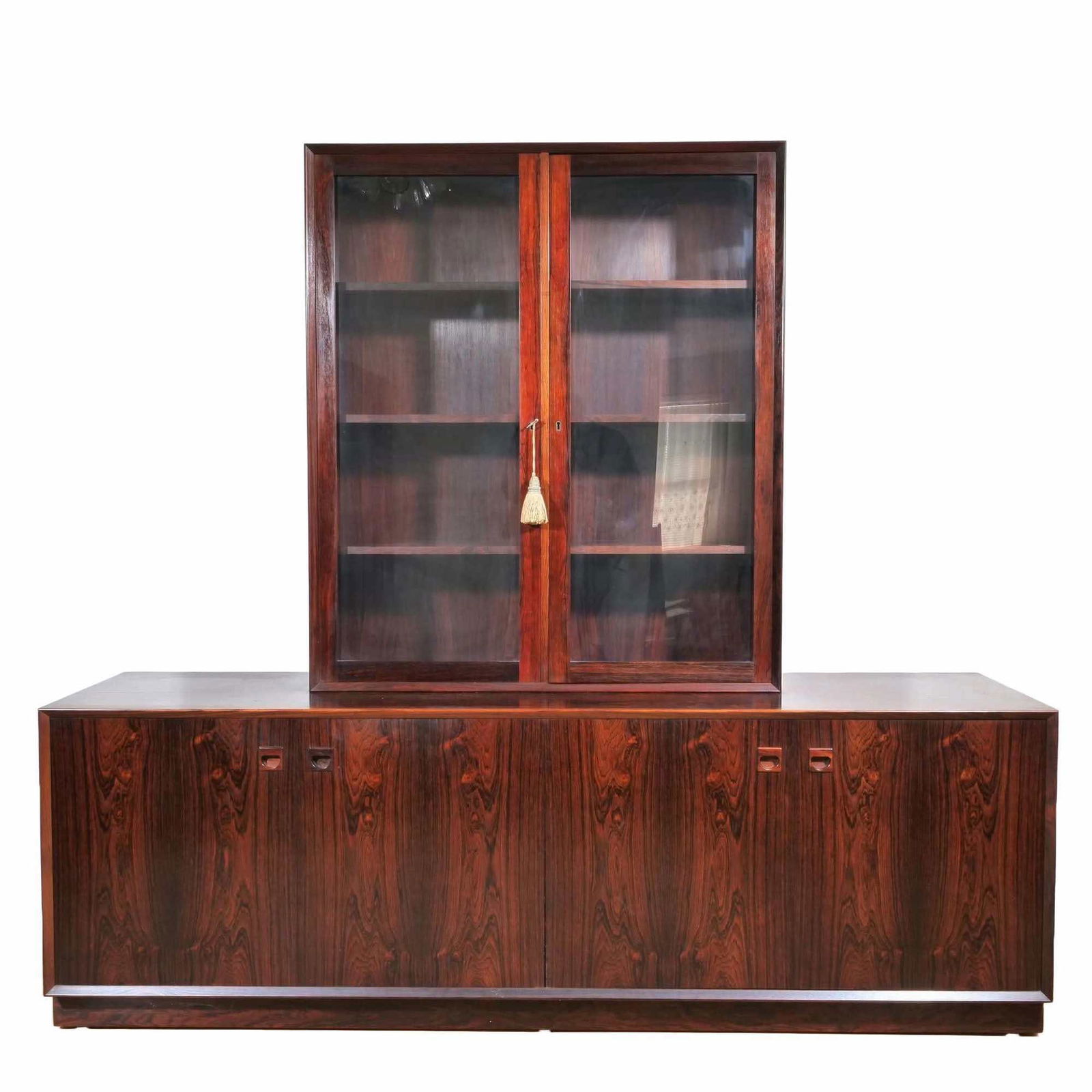 DANISH MID CENTURY ROSEWOOD CREDENZA: BLOOMINGDALE'S C. 1960/70'S (1 of 20)