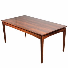 DANISH MID-CENTURY ROSEWOOD DINING TABLE: BLOOMINGDALE'S C.1960/70'S