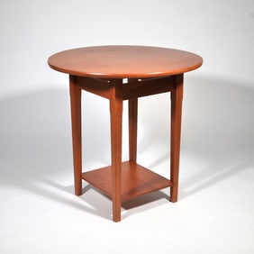 [SIGNED] CRAFT CARPENTRY ROUND TOP SIDE TABLE