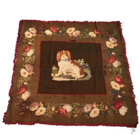 ANTIQUE NEEDLEPOINT / HOOKED RUG
