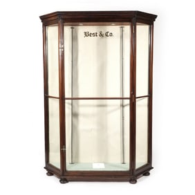 BEST & CO. GLASS ANTIQUE DISPLAY CABINET