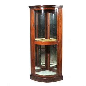 CONVEX GLASS CORNER DISPLAY CABINET