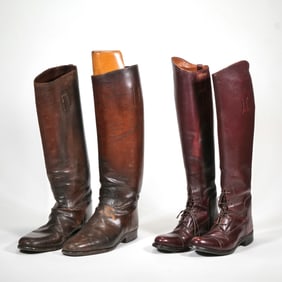 (2pc) PAIRS LEATHER RIDING BOOTS, HILFIGER COLLECTION