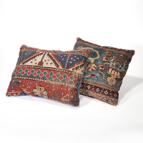 (2pc) RUG UPHOLSTERED PILLOWS