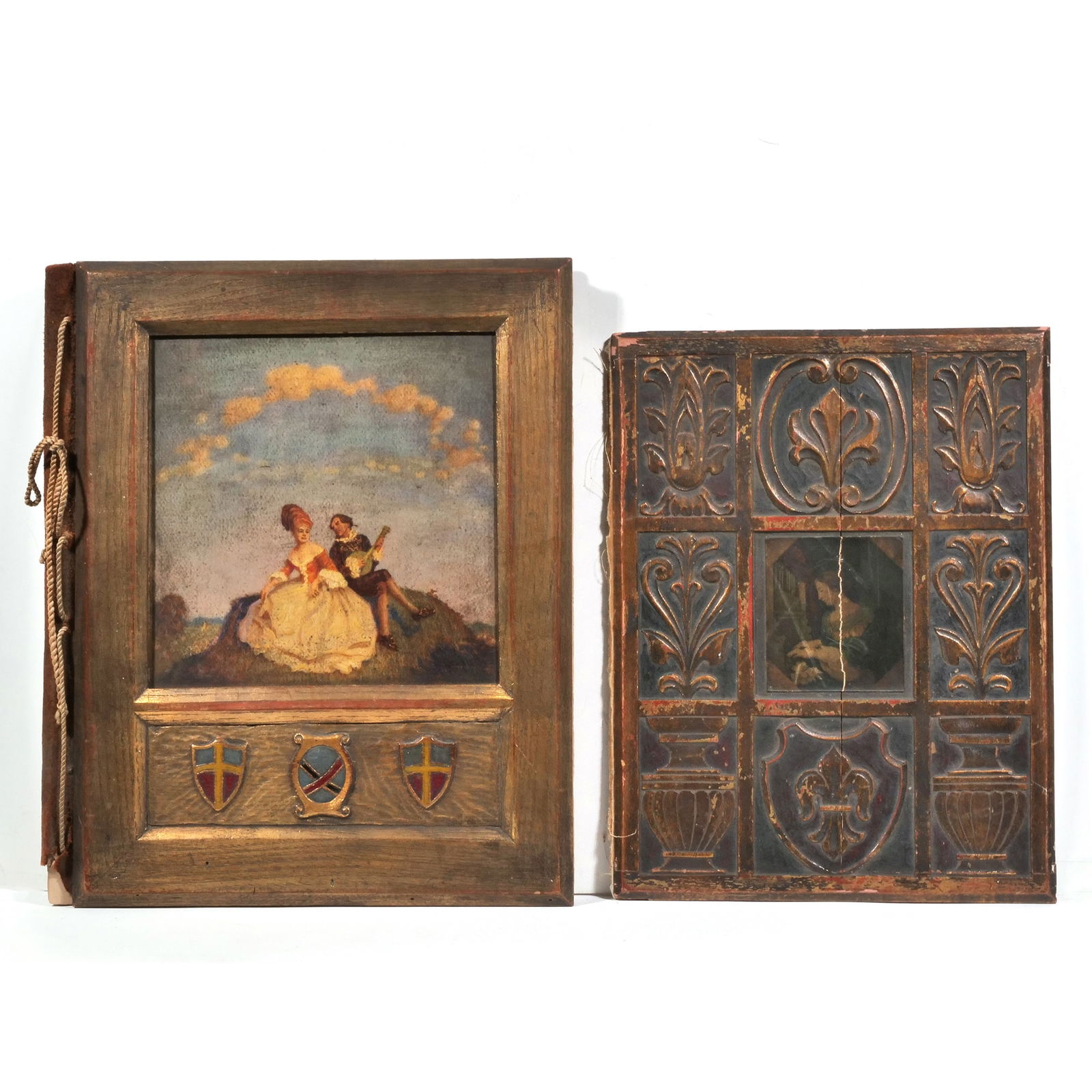 (2pc) FANCY GILT CARVED SCRAPBOOK & OTHER (1 of 13)