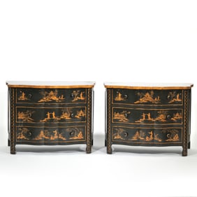 (2pc) PAIR CHINOISERIE DRESSERS, HILFIGER COLLECTION