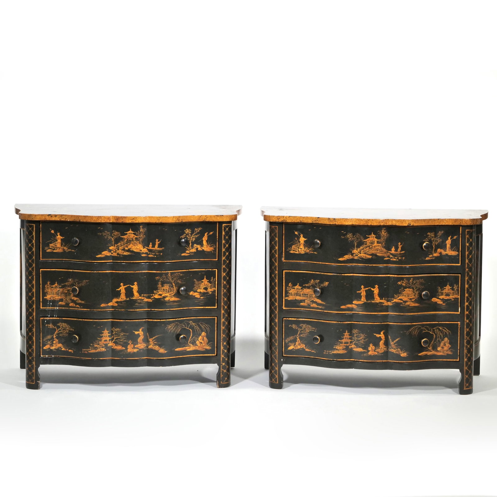 (2pc) PAIR CHINOISERIE DRESSERS, HILFIGER COLLECTION (1 of 13)