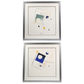 (2pc) PATRICK JANNIN-OMS (FRENCH, B. 1944) EMBOSSED LITHOGRAPHS