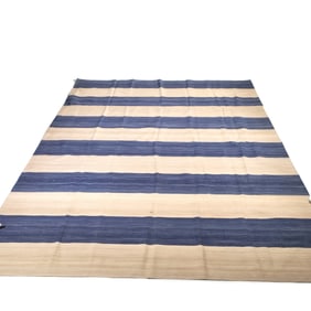 MADELINE WEINRIB "AMAGANSETT" BLUE & BEIGE CARPET
