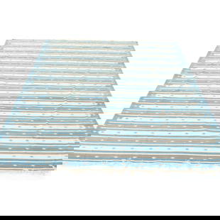 SW AMERICAN STYLE FLAT WOVEN RUG: w. 146 x l. 168 in. Provenance: Items from the private collection of Susie Hilfiger, Greenwich, CT