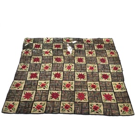 ANTIQUE AMERICAN HOOKED RUG, HILFIGER COLLECTION